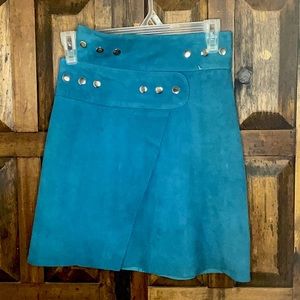 Make Blue Joseph Studded Suede Wrap Skirt Size 34 (from The Good Fight show)
